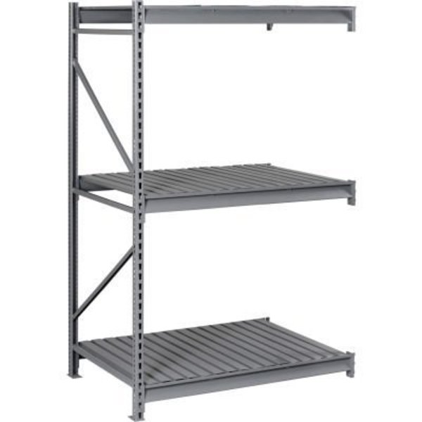 Tennsco Tennsco Bulk Storage Rack - 48"W x 24"D x 96"H - Add-On - 3 Shelf Levels - Steel Deck - Medium Gray BU-482496CA-MGY